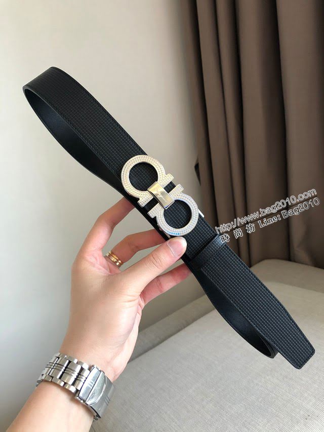 菲拉格慕男士皮帶 Ferragamo雙面用精品鋼扣牛皮腰帶  jjp1238